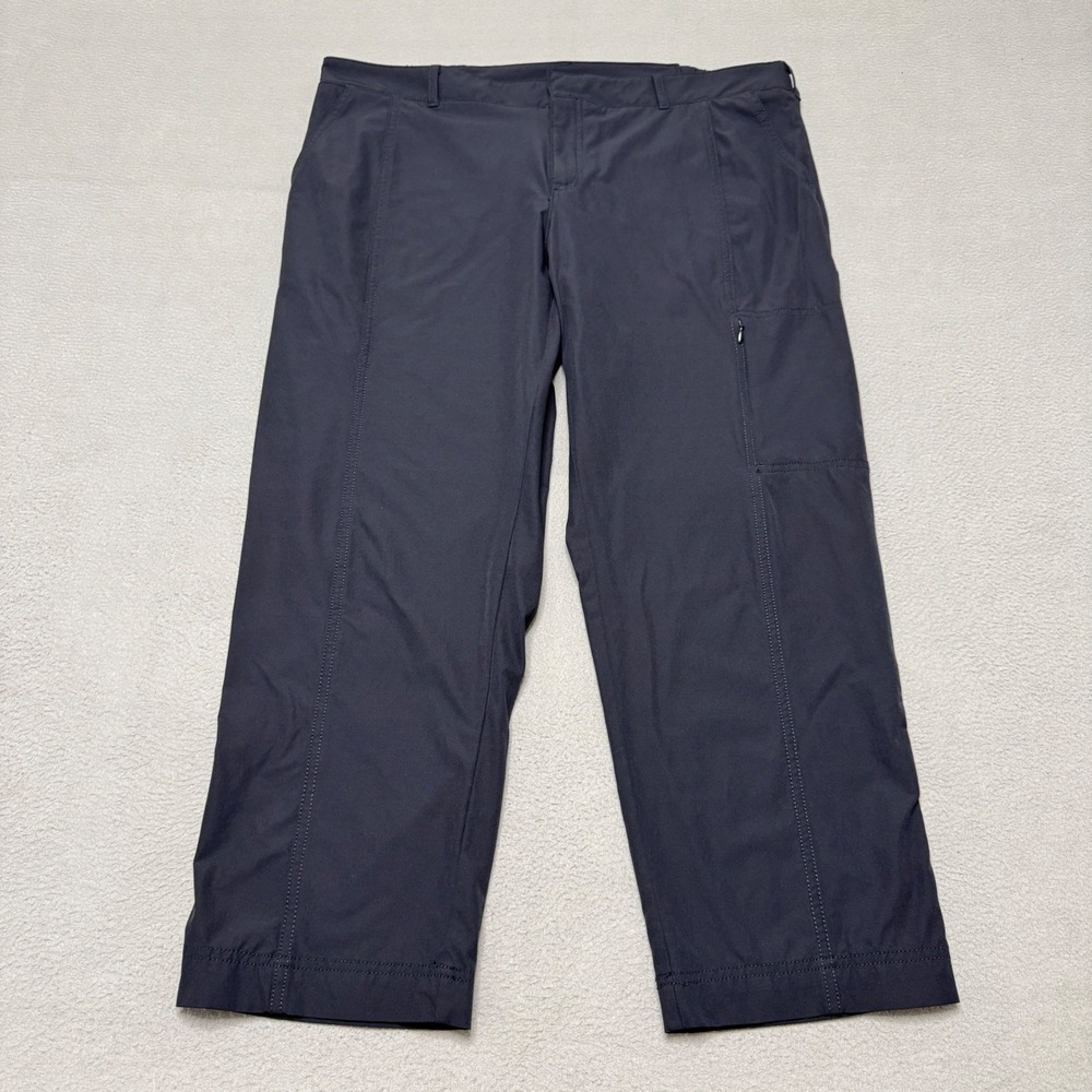 Kirkland Signature Travel Pants Womens 14 Black Nylon Stretch Hiking Cargo